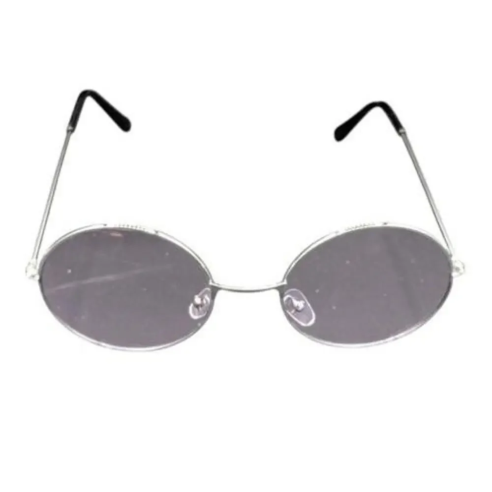 Round Hippie‎ Sunglasses Silver Purple UV Protection